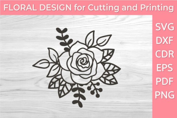 Black and White Rose SVG Line Art PNG Review