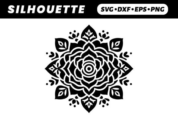 Black Floral Mandala Design, White BG Review