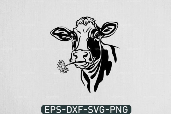 Cow with Flowers Svg for Embroidery Projects