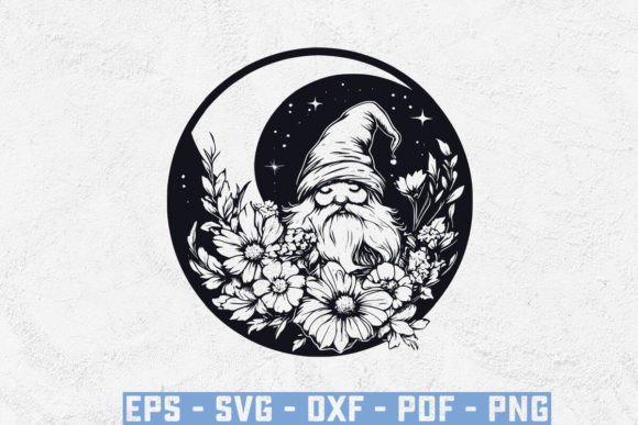 Fall Gnome and Flowers with a Moon Svg Review