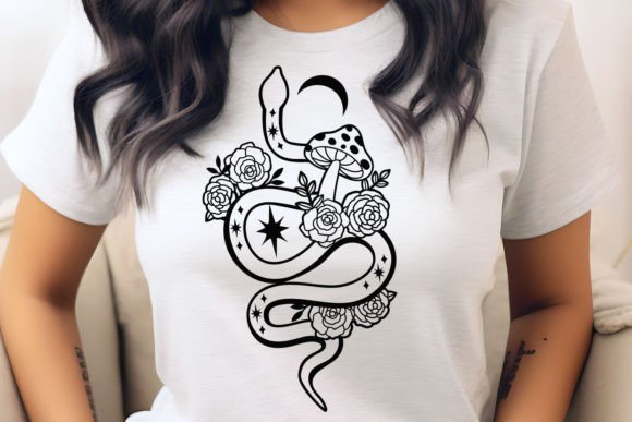 Floral Snake with Moon and Star SVG Review
