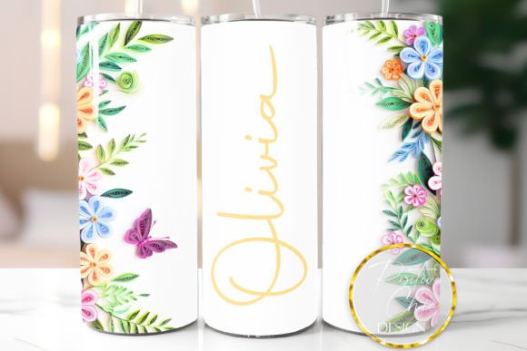 Floral Tumbler Wrap Custom Name Design Review