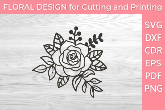 Hand-Drawn Rose Composition SVG PNG Review