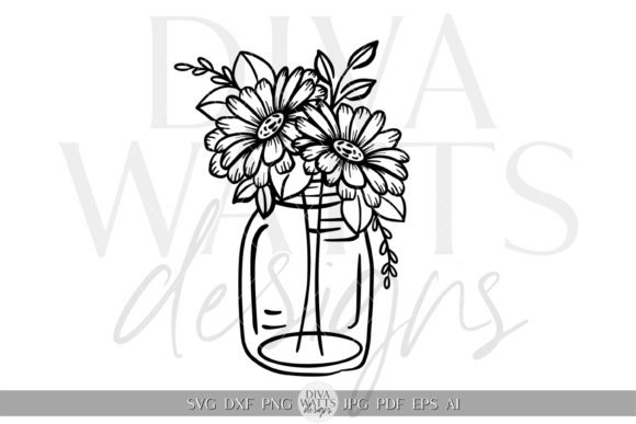 Mason Jar Flower Arrangement Design SVG Review