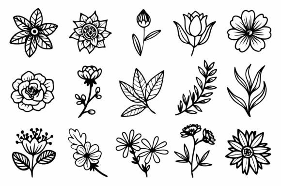 SVG Hand Drawn Botanical Flower Doodle Review
