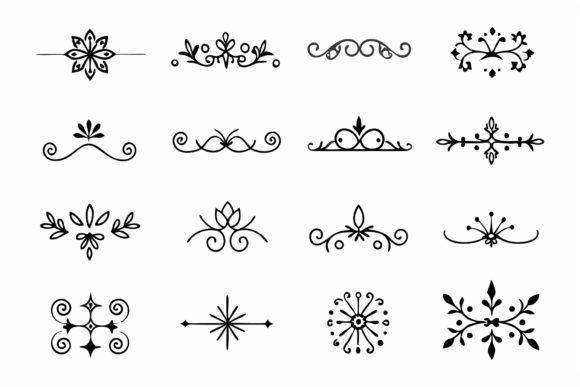 SVG Ornaments Line Art for Embroidery Projects