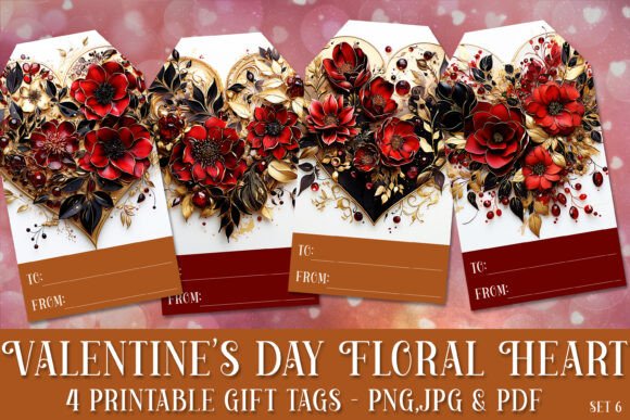 Valentine s Day Floral Heart Gift Tags 6 Review