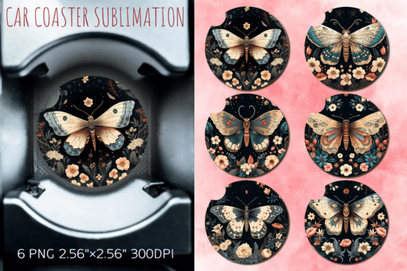 Vintage Moth with Floral at Night Car Co
