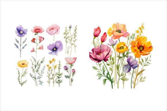 Watercolor Floral Design Review for Embroidery