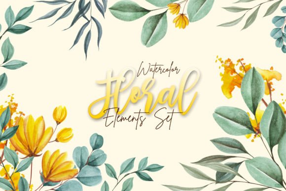 Yellow Floral Watercolor Elements Set Review